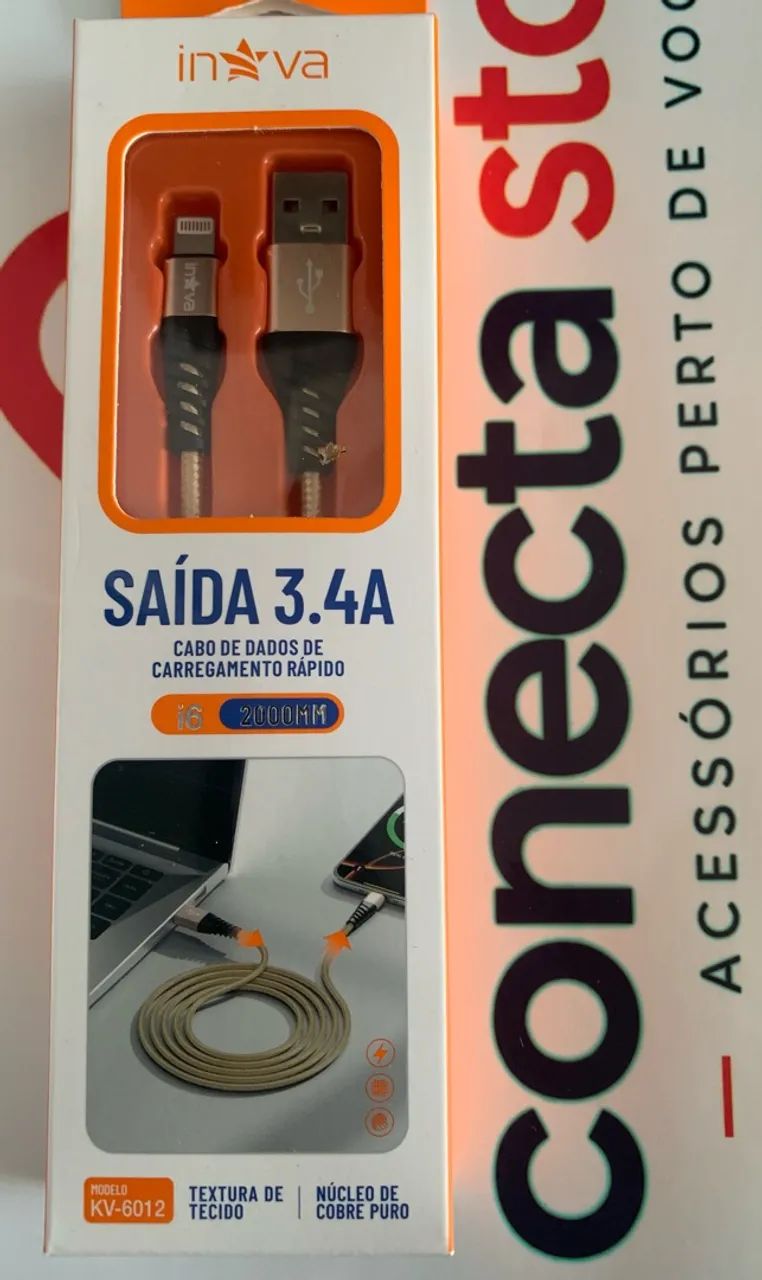 Cabos 2 metros USB para tipo C,v8 e iPhone  - Foto 3