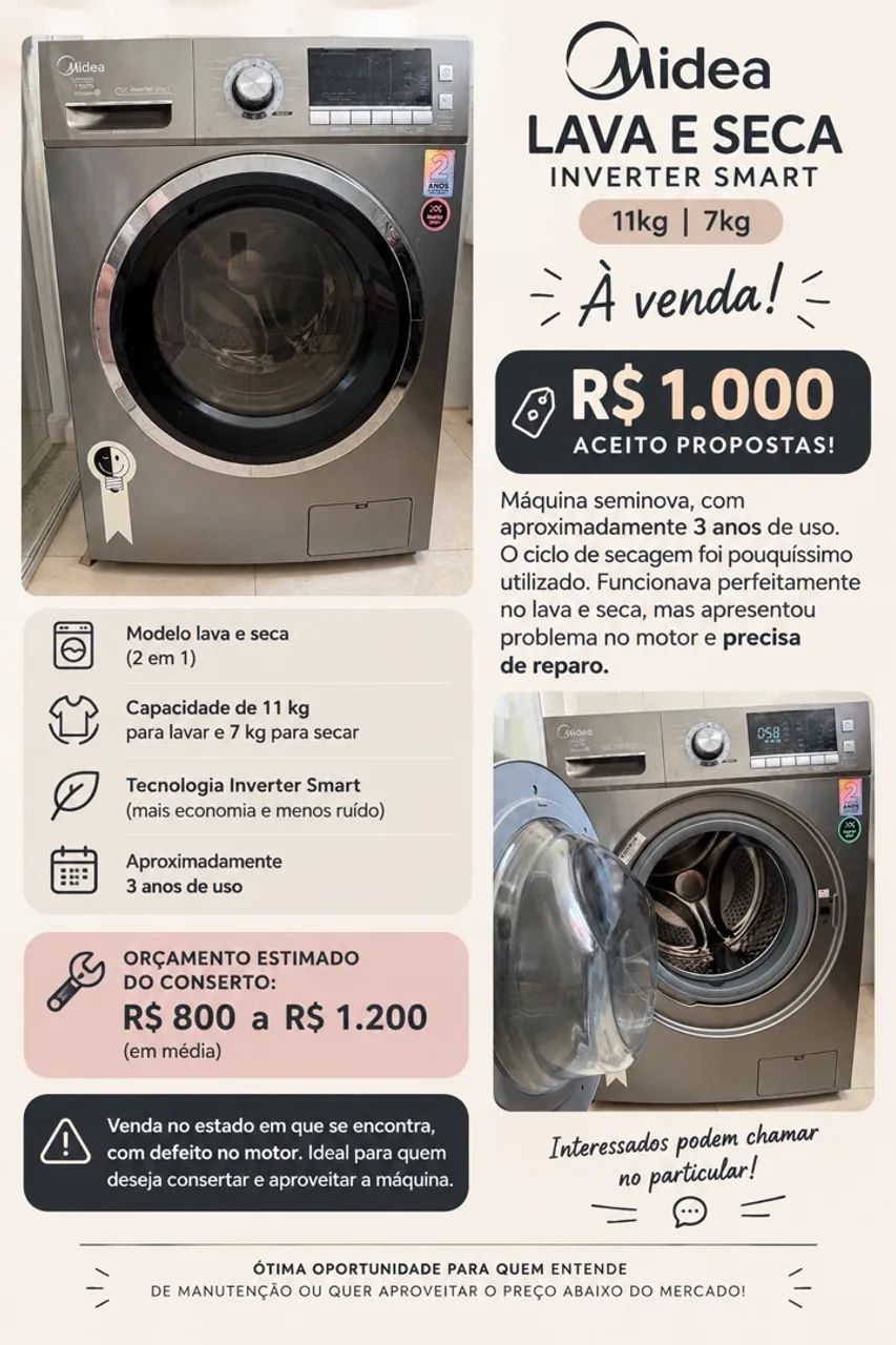 Lava e seca Midea 