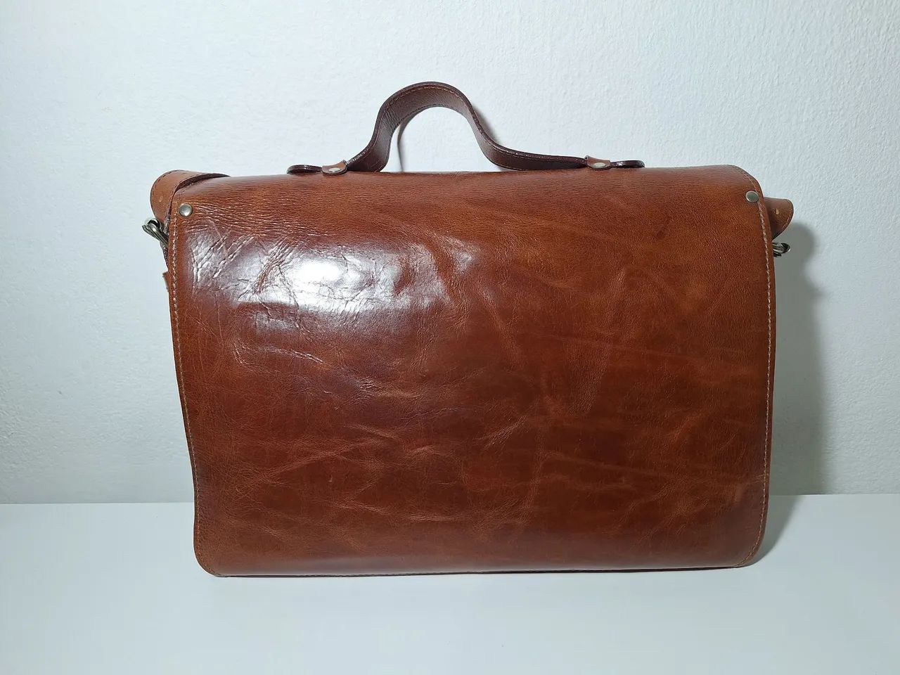 Bolsa de couro legítimo marrom - Foto 3