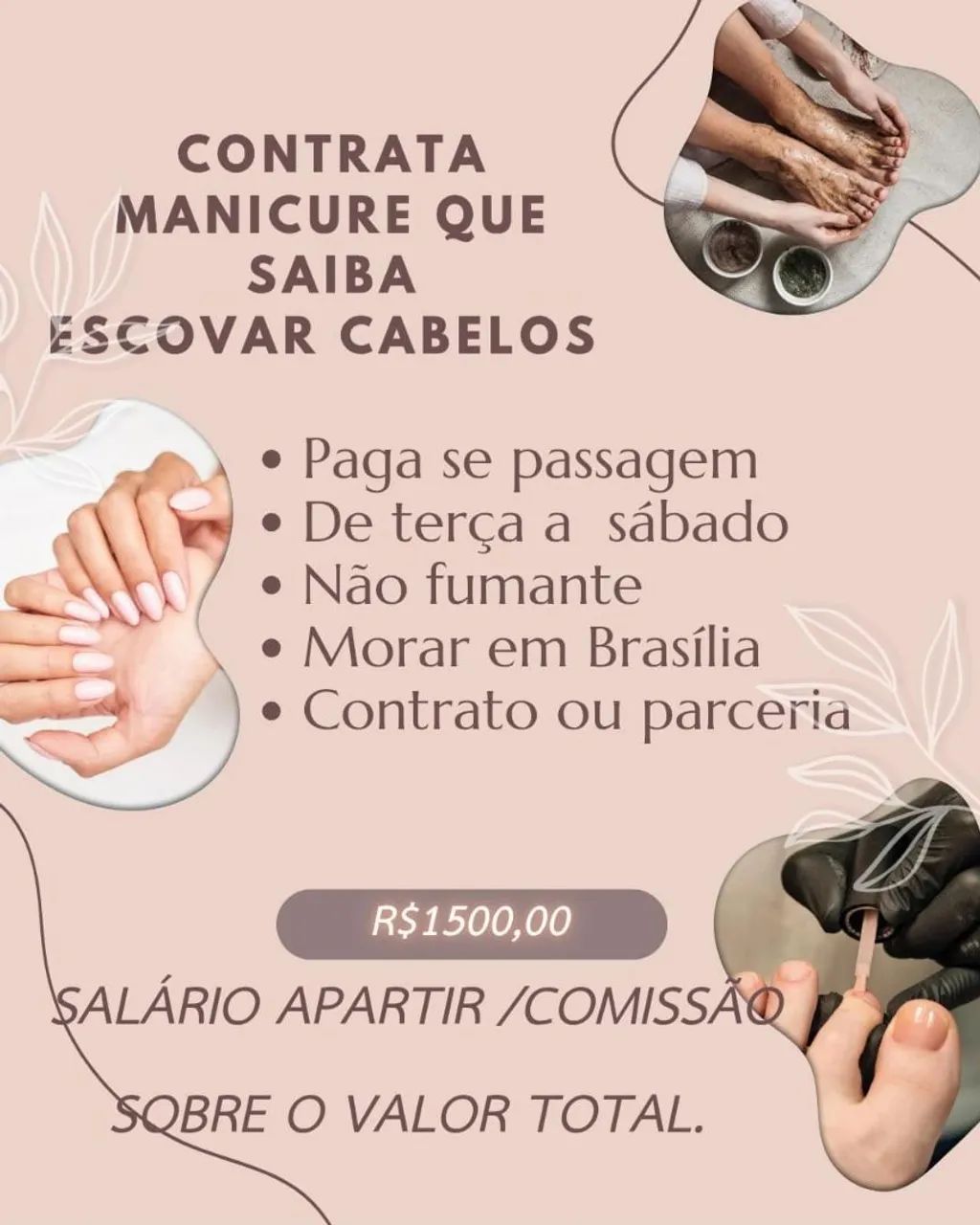 Manicure  que saiba escovar cabelos