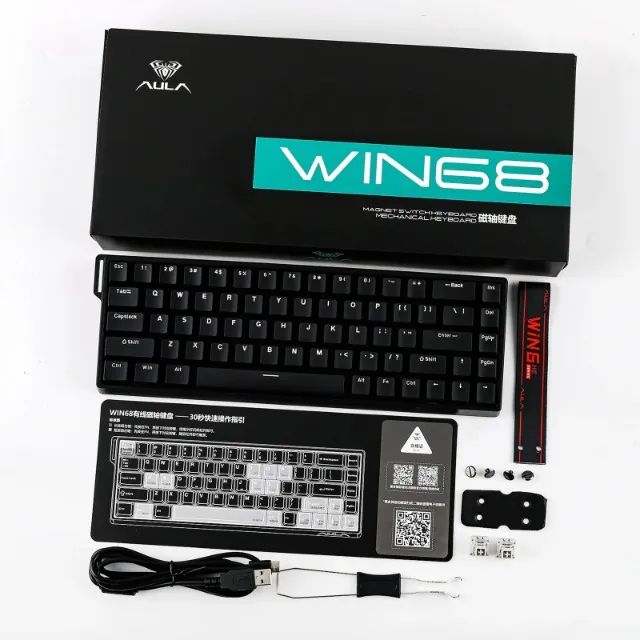 Teclado Magnético Aula Win 68 HE Com Fio 65% 8000Hz Rapid Trigger 0.04mm - Novo, Lacrado - Foto 6