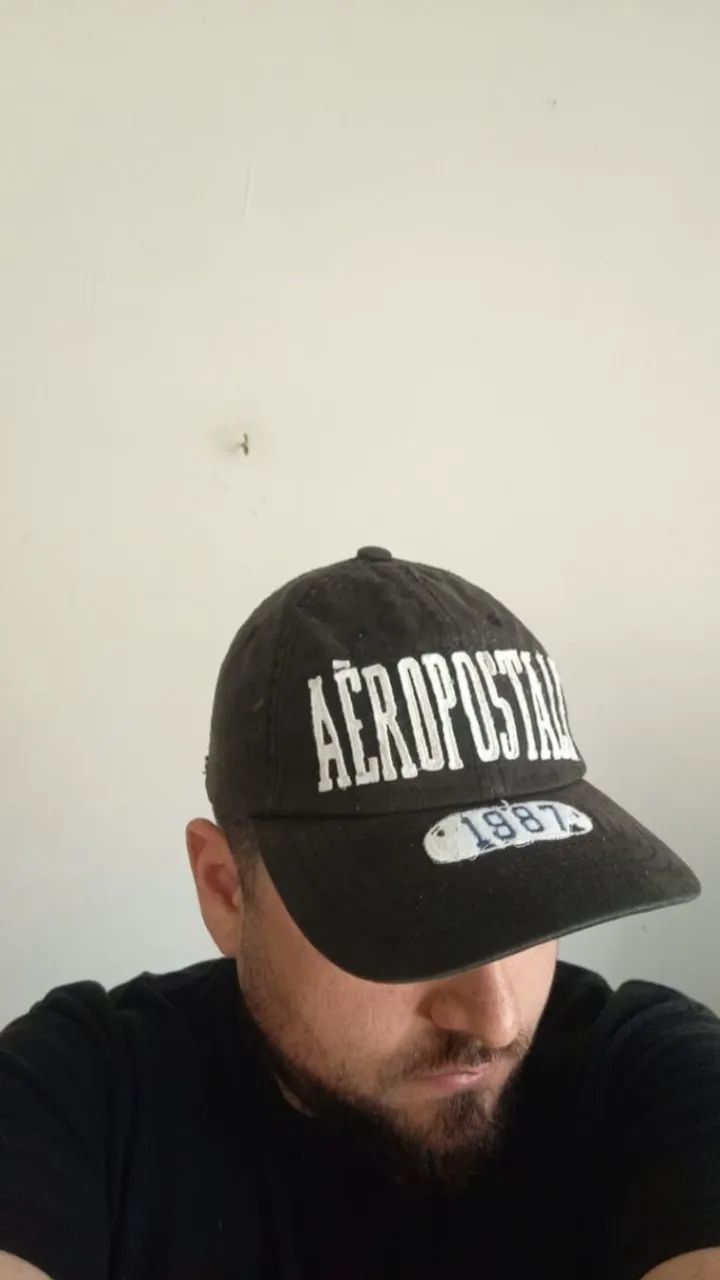 Boné strapback aba curva - aéropostale 1987 original - preto - Foto 3
