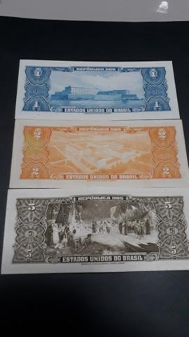 Cédulas 1, 2 E 5 Cruzeiros Em Excelente Estado - Foto 2