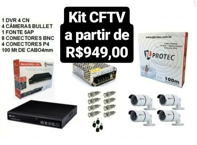 Kit 4 câmeras de segurança