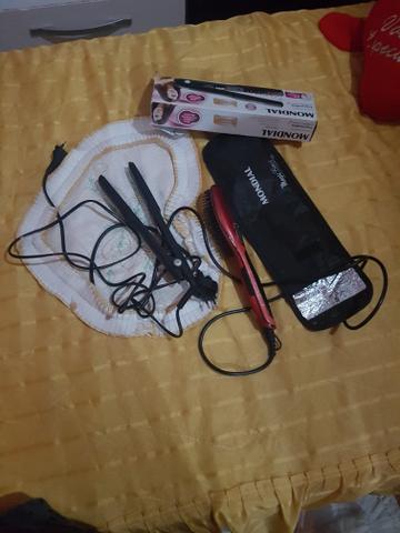 Prancha mais escova Eletrica. kit profissional