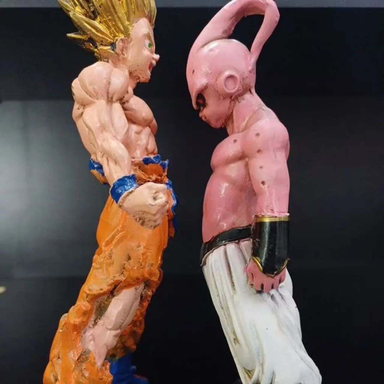 Goku X Kid Boo - Action Figures Bonecos Resina 20cm
