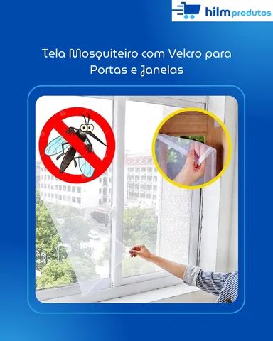 Tela Mosquiteira com Velcro Anti-Inseto para Portas e Janelas