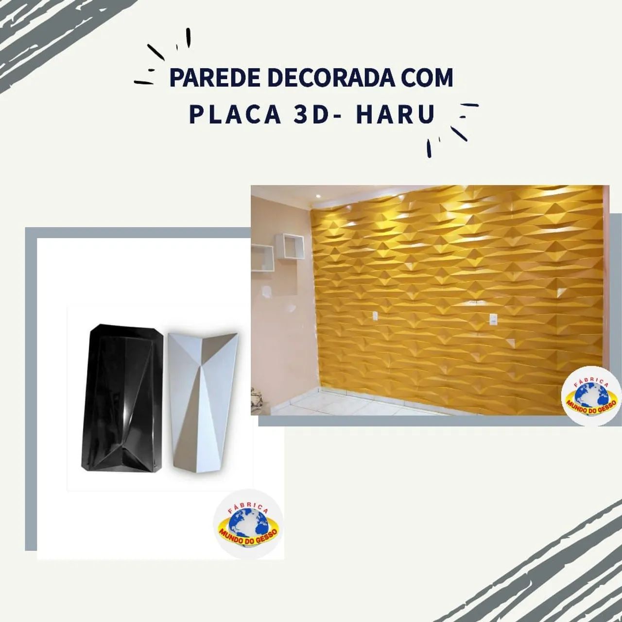 Placas de gesso 3d " textura " - Foto 2