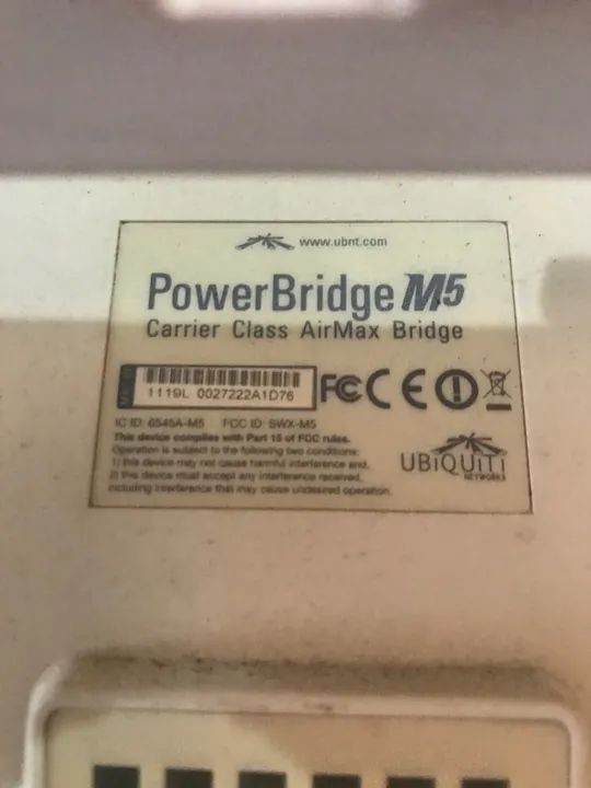 Rádio Ubiquiti PowerBridge M5 