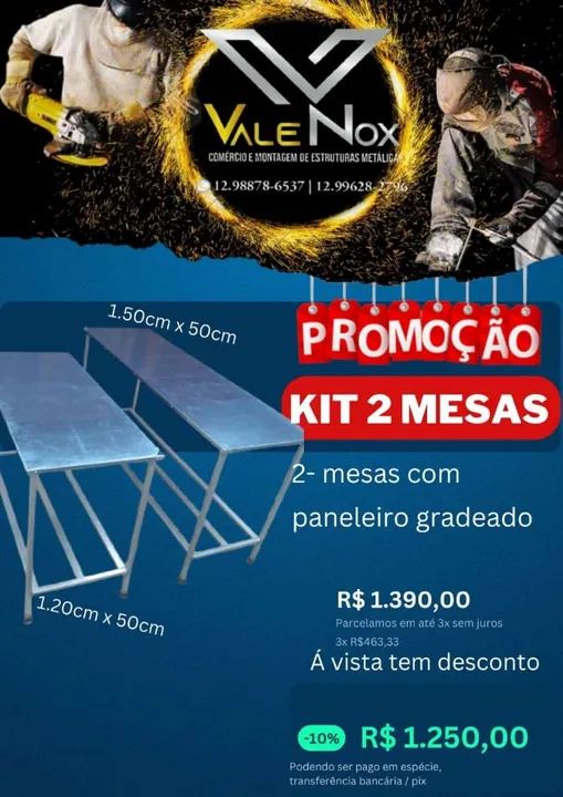 Promoção mesa de inox 