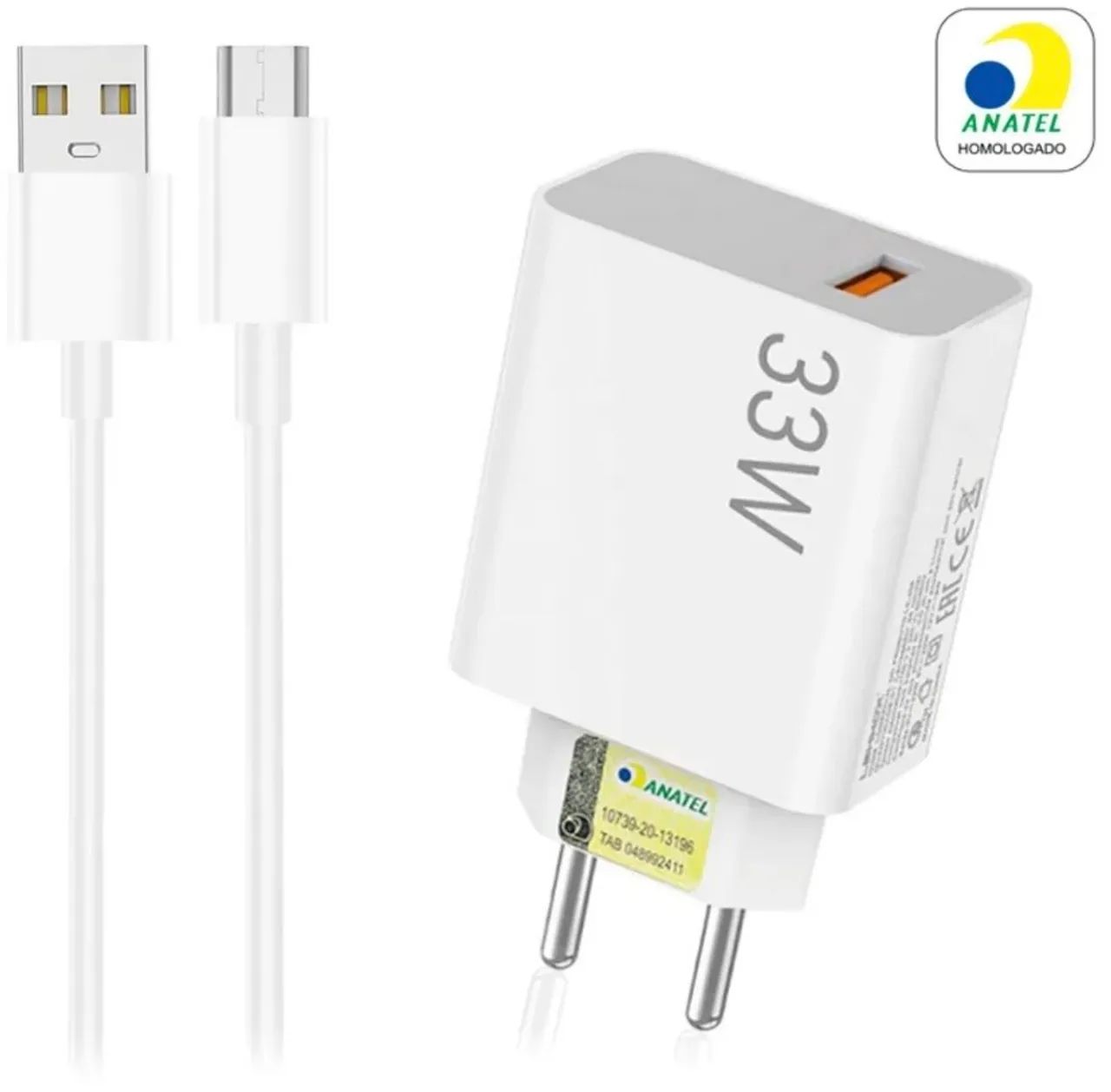 CARREGADOR DE CELULAR TURBO 33W USB COM CABO V8 e Tipo C 1 METRO LEHMOX - MICRO e Tipo C  - Foto 2