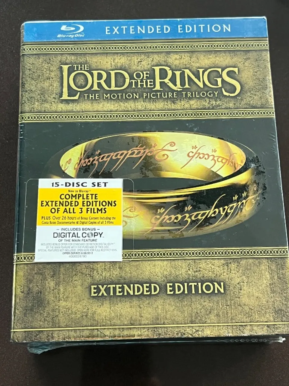 Caixa com 15 blu-rays: Senhor dos Anéis Versões Estendidas - Importado -Legendas espanho