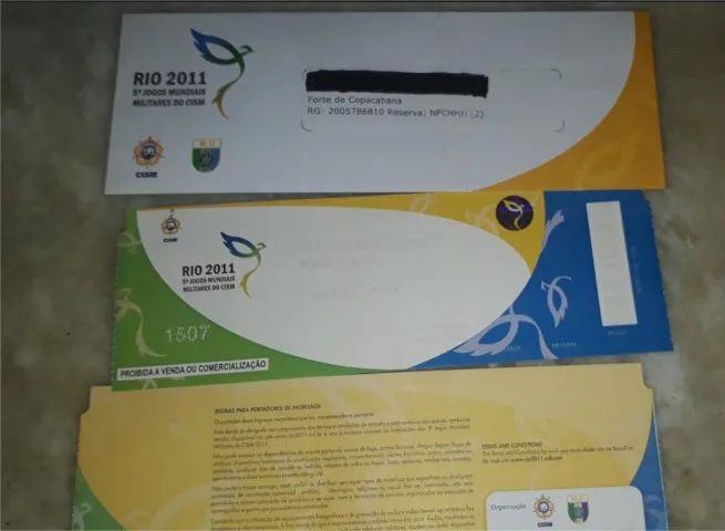 ingressos (2)5º Jogos mundiais militares 2011 intactos