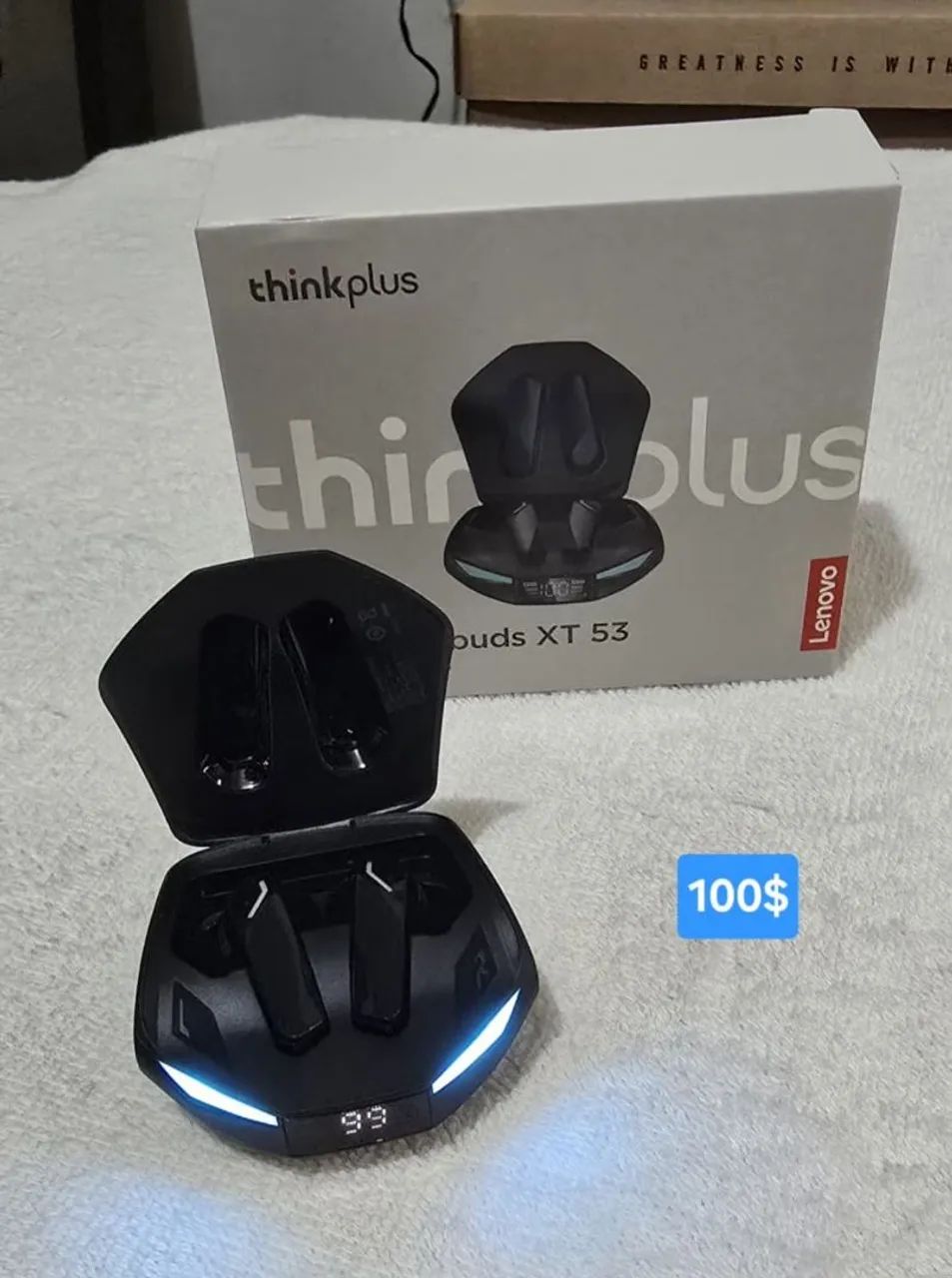 Fone de ouvido Bluetooth Lenovo Earbuds XT53 original 