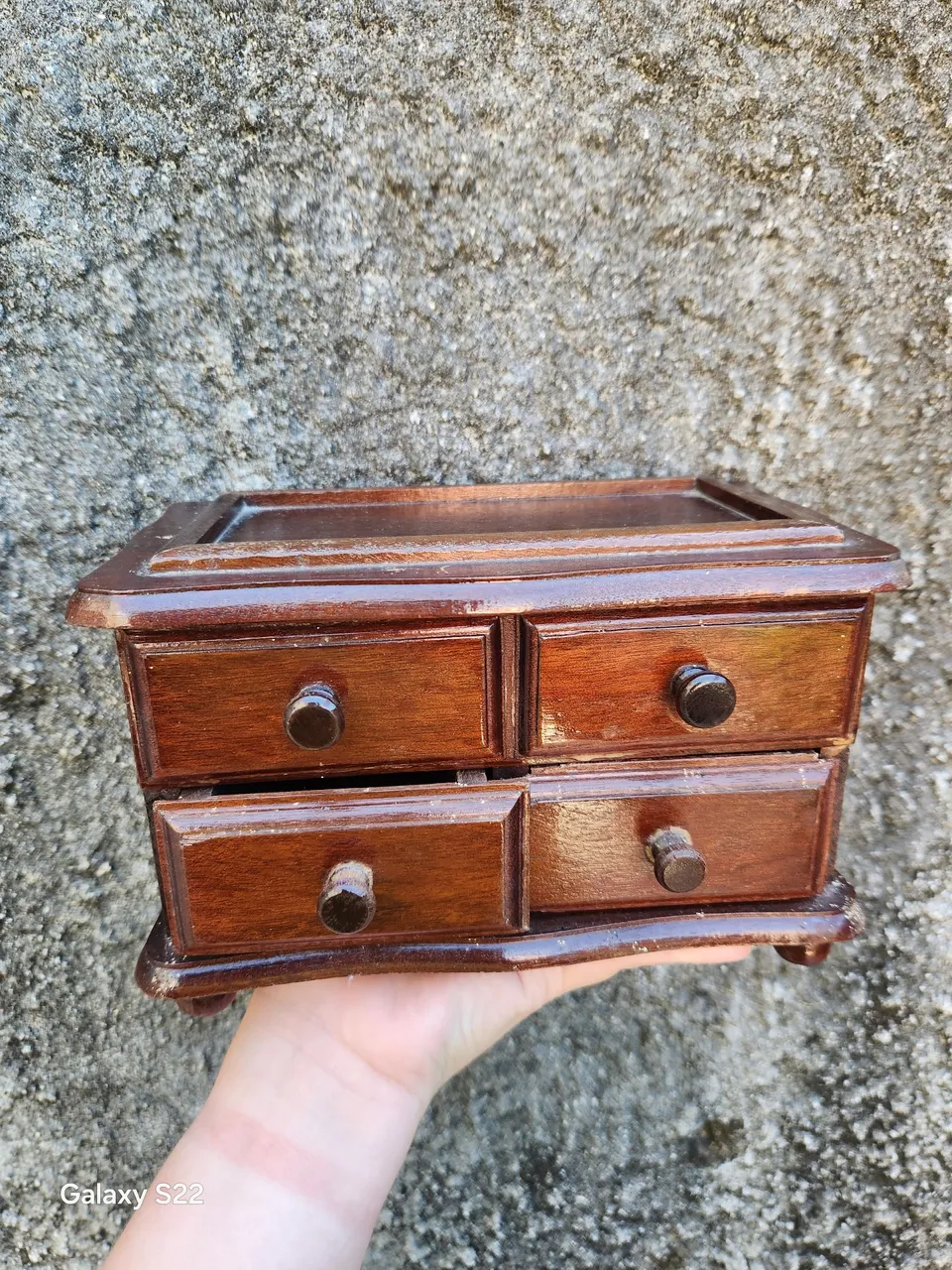 Kit de porta-joias de madeira maciça 