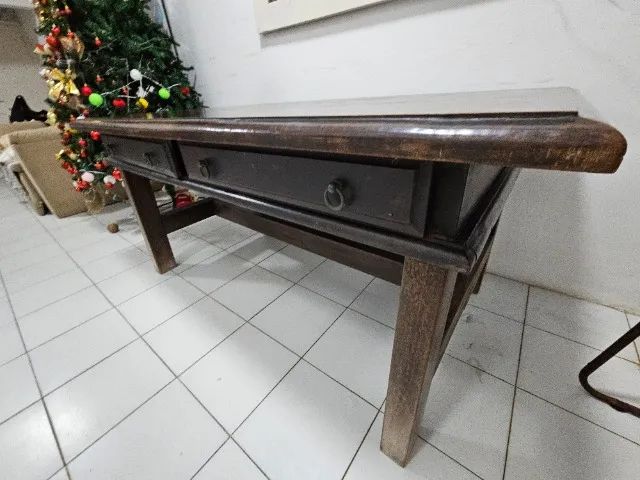 Conjunto de Mesa e Cadeiras "Senzala" - Antiguidade Rara em Madeira de Lei - Foto 3