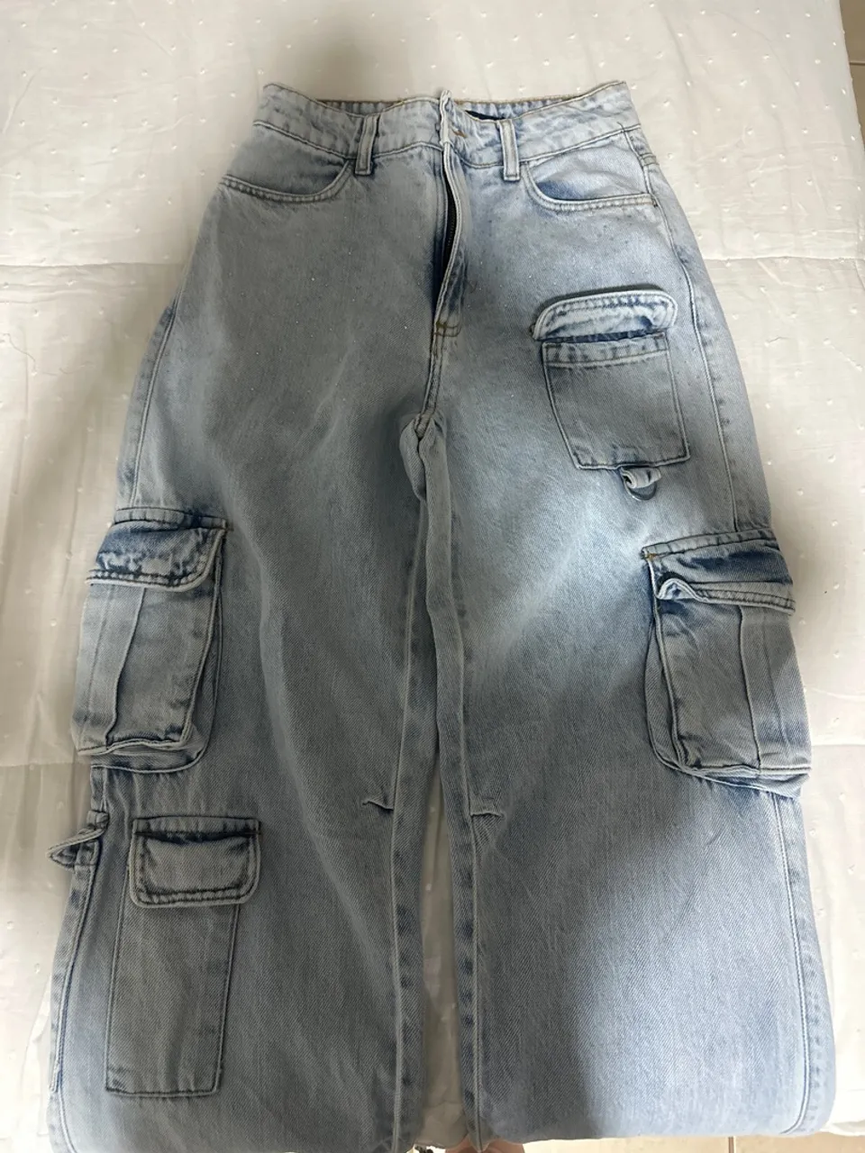 Calça cargo jeans