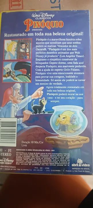 Vhs Pinoquio - Clássico Disney Dublado - Foto 2
