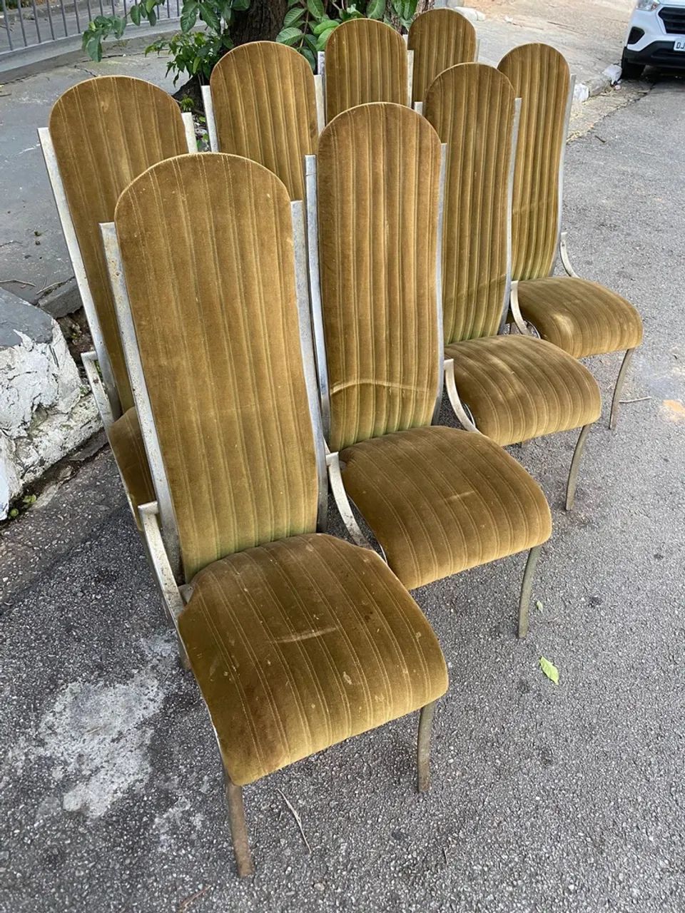 Conjunto de 8 cadeiras desing italiano década de 60/70 