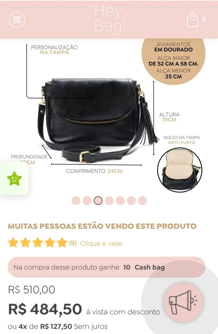 BOLSA EM COURO LEGÍTIMO MARCA HEY BAG