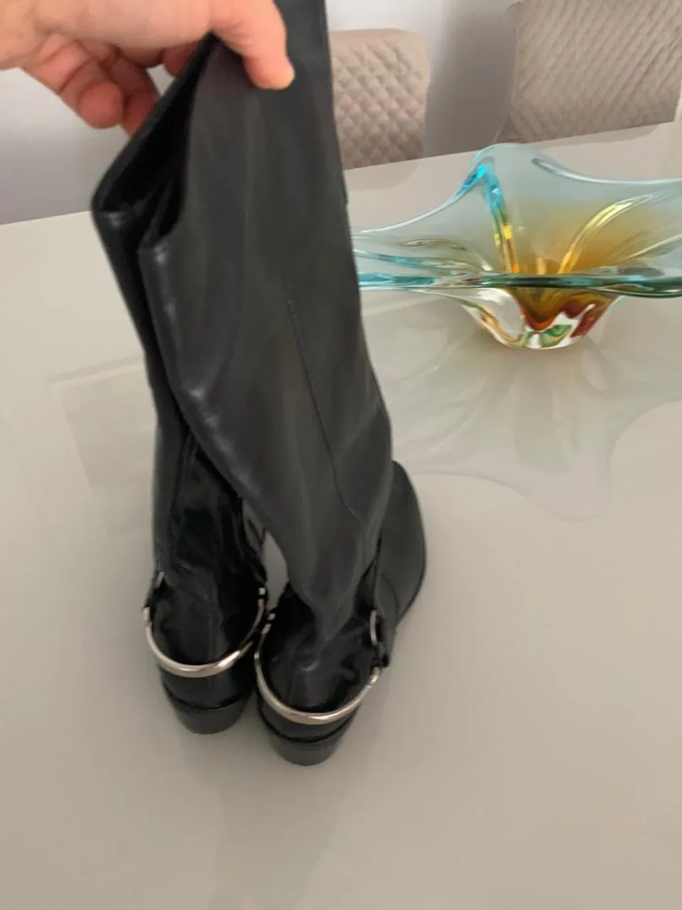 Botas de Couro Pretas