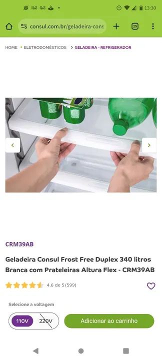 Geladeira Duplex Frost Free Crm39 Consul - Foto 5