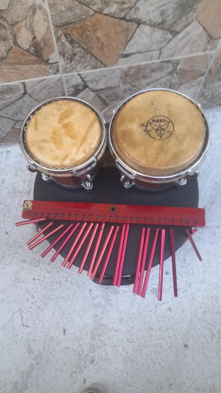 Bongo Raul + Carrilhão Raul com case. - Foto 4