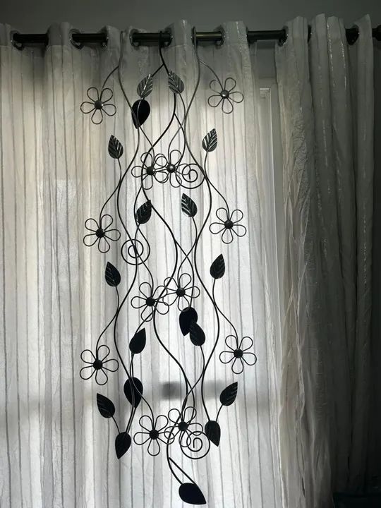 3 peças Decoração em Ferro para Cortina - Flores