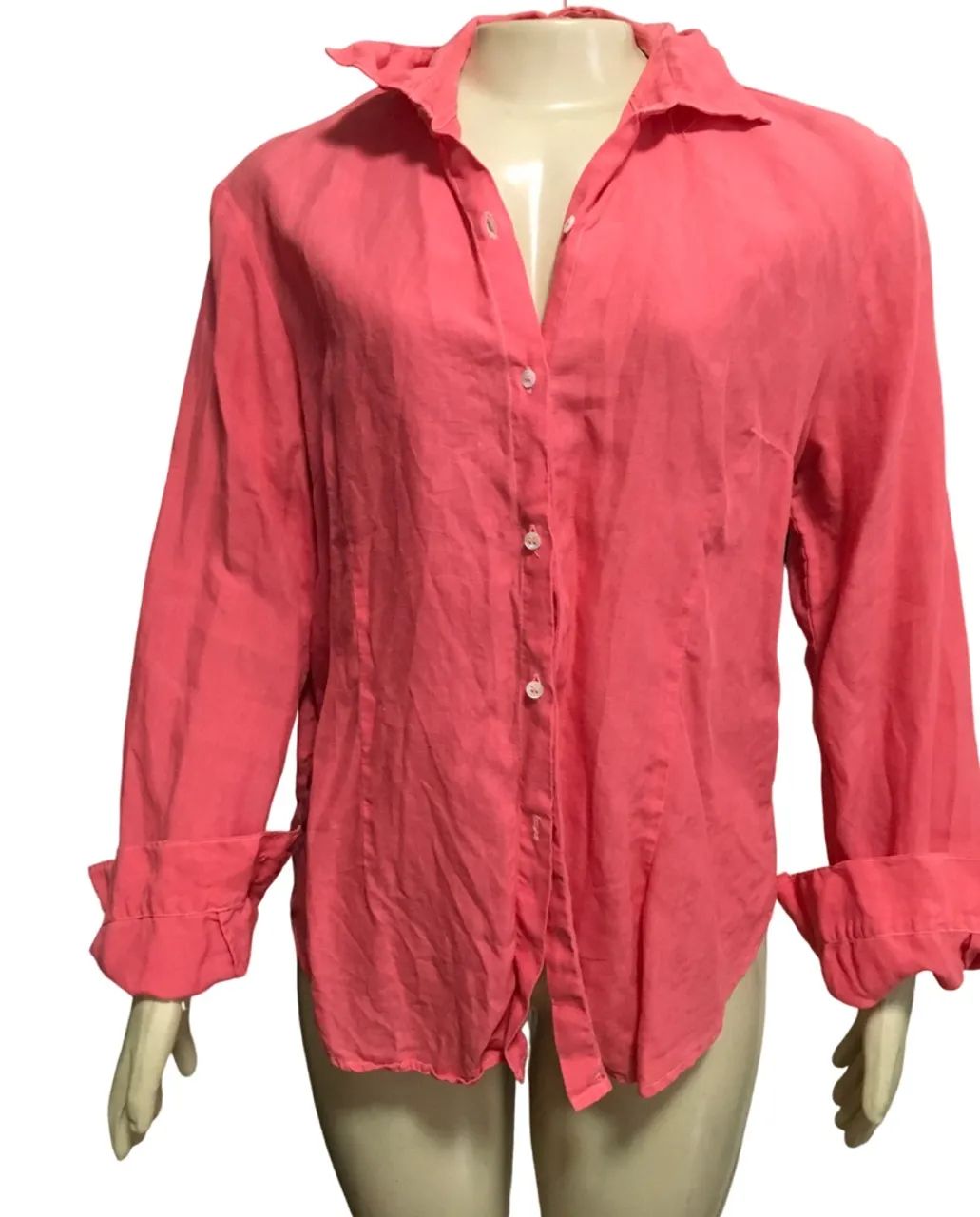 Camisa de linho rosa 