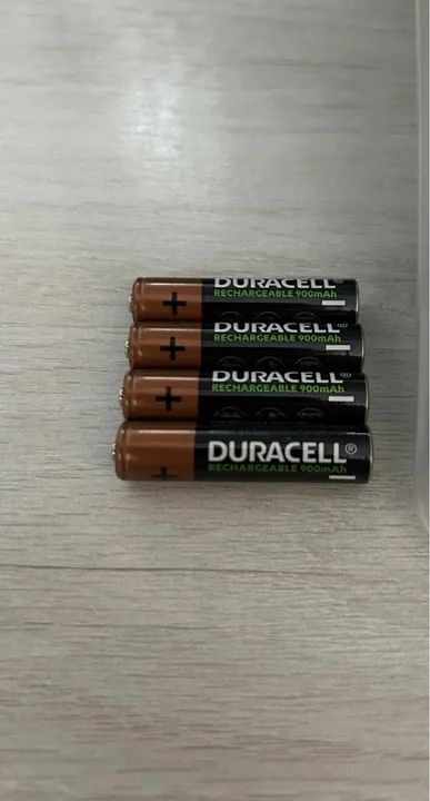 4 Pilhas Recarregáveis Duracell 900mAh - AAA(Palito) Nova
