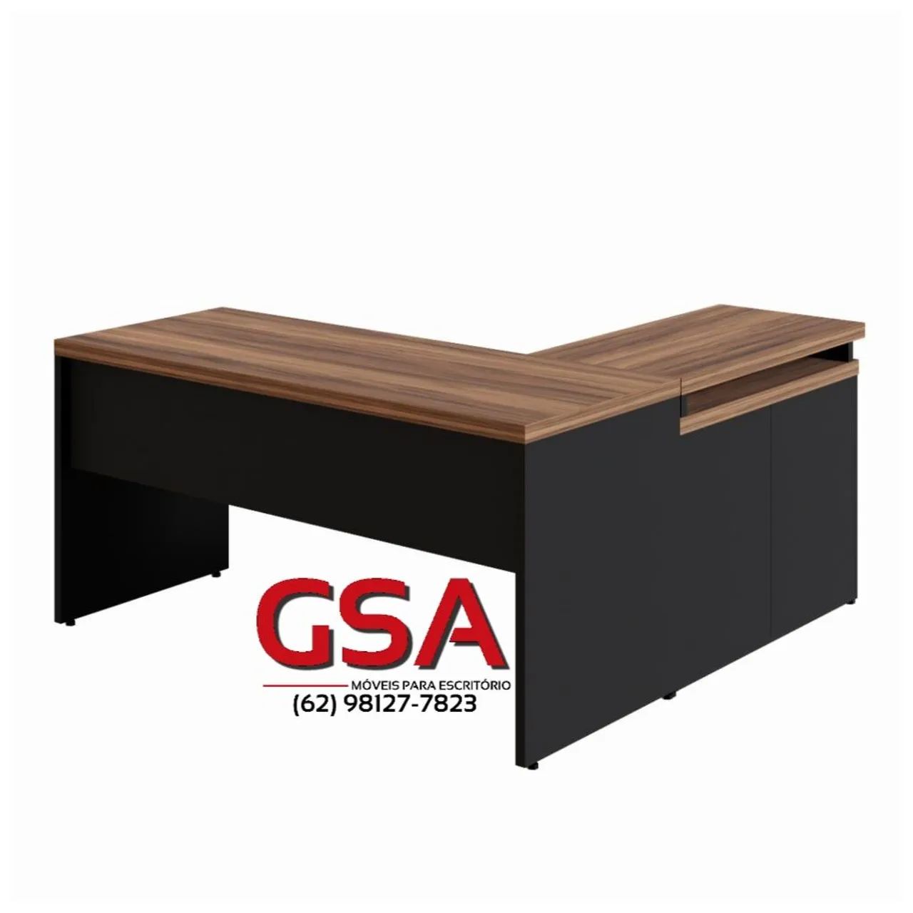 Mesa de Escritório em L  com Gaveteiro e Armário  - Foto 3