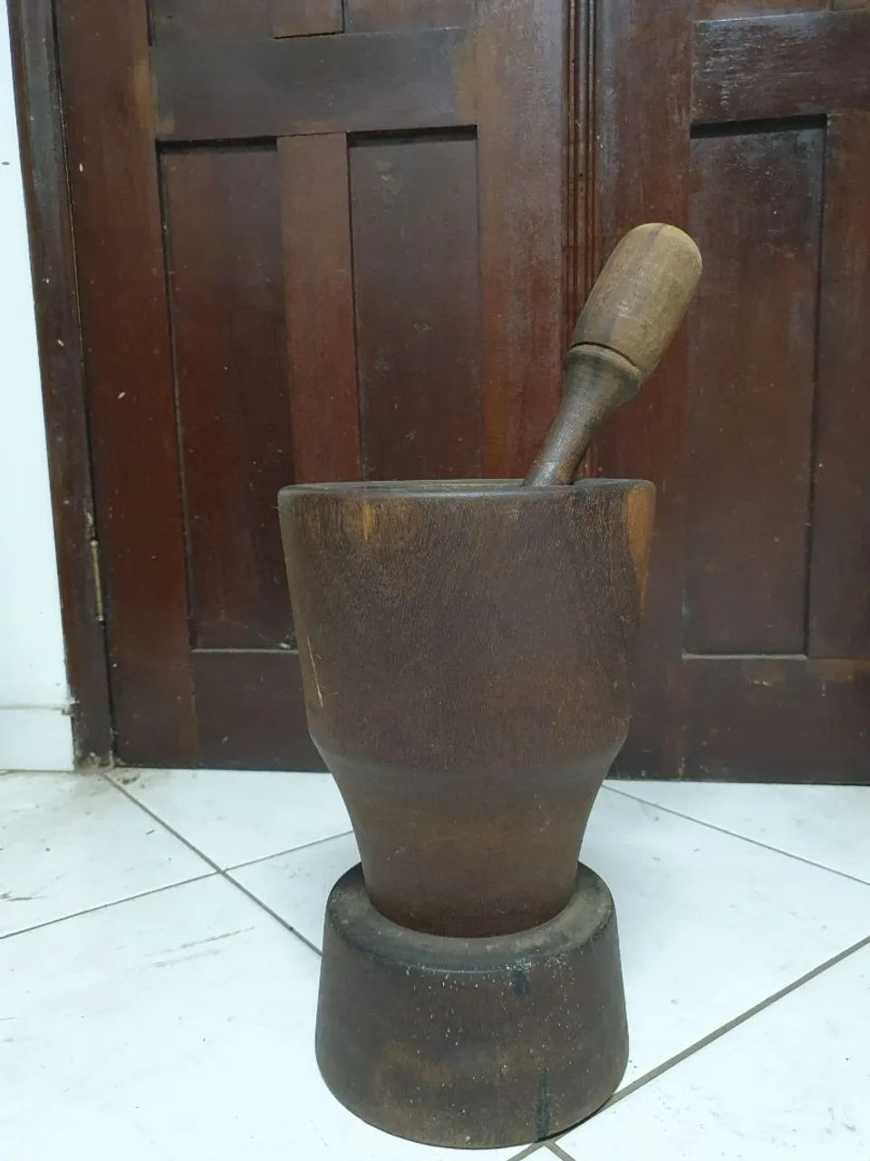 Conjunto de PILÃO e ALMOFARIZ de Madeira (antigo)