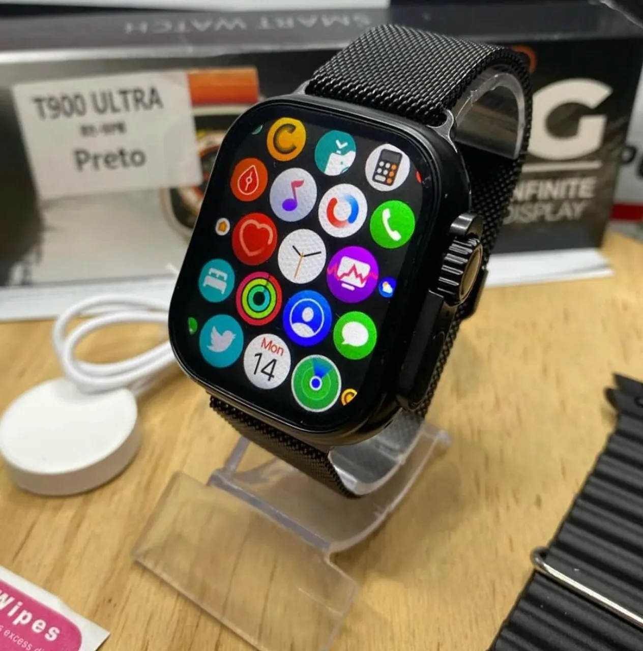 Smartwatch T900 Ultra Preto - PELÍCULA DE BRINDE