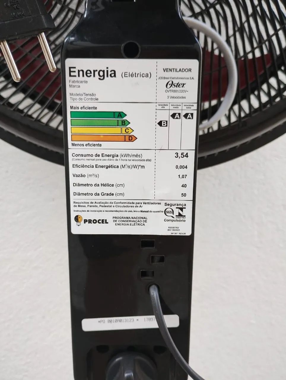 Ventilador de Coluna Oster64291262062209124