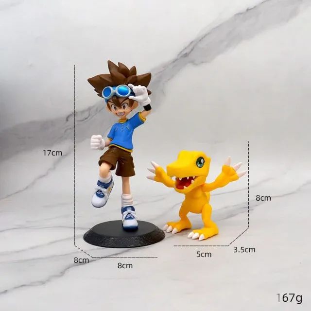Bonecos Digimon Agumon Patamon Gbumon Tailmon 4 pares Total de 8pcs - Foto 4