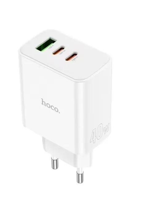 Carregador 40W -Dual USB C, PD, QC3.0 Hoco - Foto 3