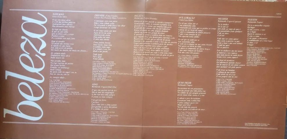 LP - Disco Vinil - Fagner - Beleza - Ano1979 - Com encarte - Foto 4
