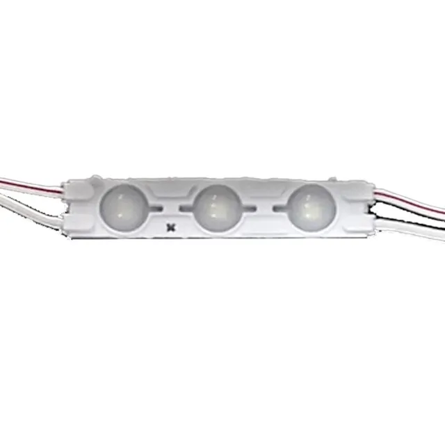 Kit 200 Módulos de Led 7025 3-Leds 12v Lente 160º Branco Frio Samsung