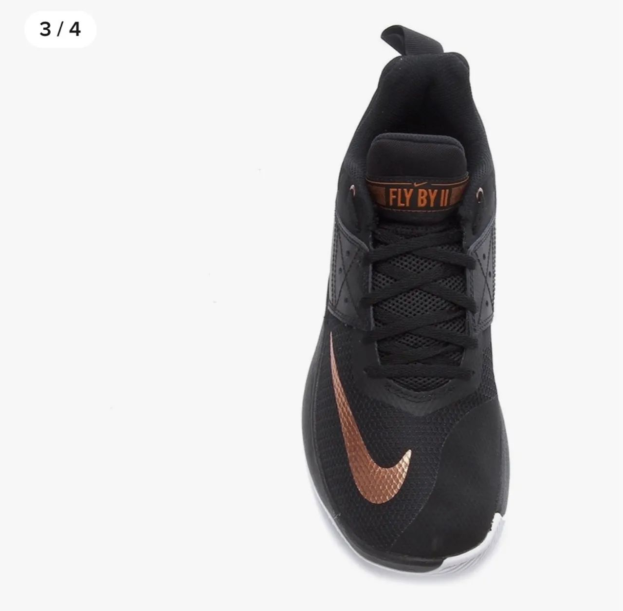 Tenis Masculino Nike Preto Dourado Basquete Fly By Low Ii 42 - Foto 3