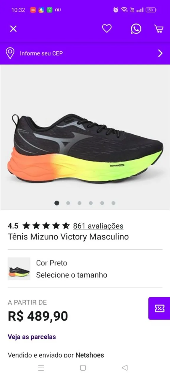 Tênis Mizuno Victory Masculino - Preto