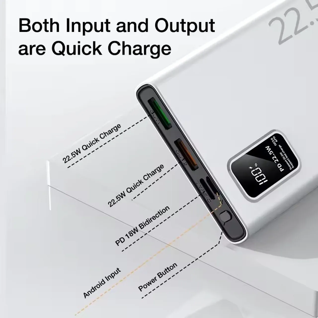 Carregador Portátil 22.5W Quick Charge - Power Bank