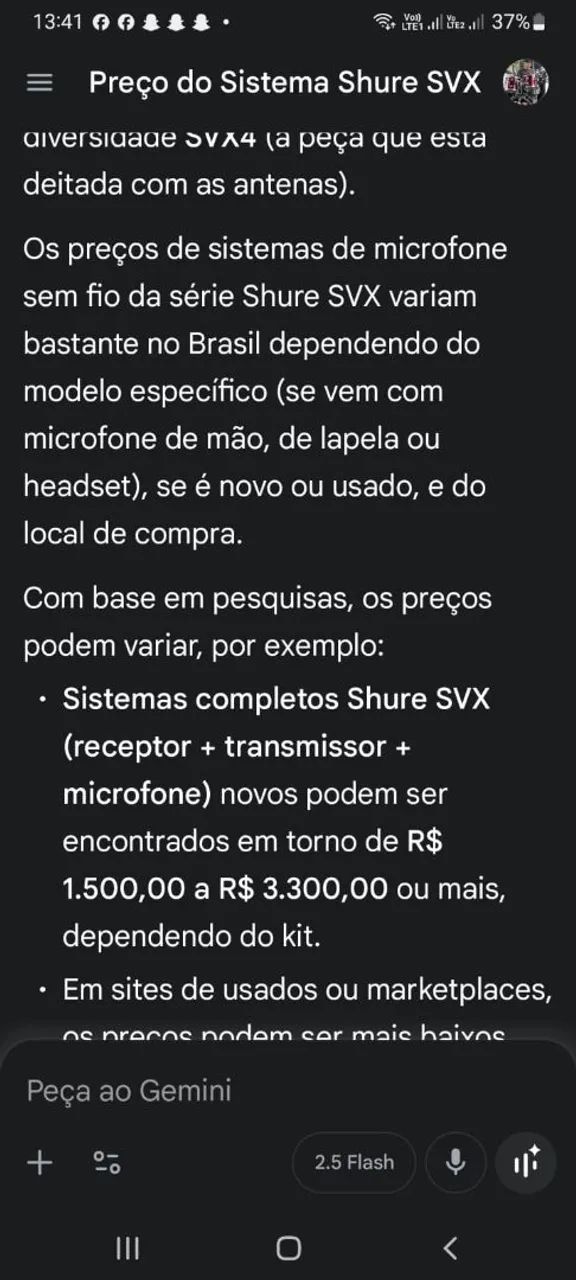 Microfone Shure sem fio64220030675713123