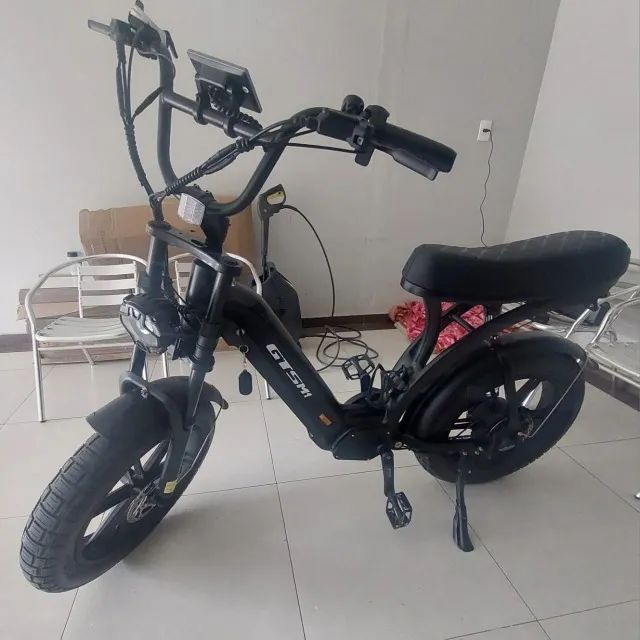 Bicicleta Elétrica 750w Aro 20 Suspensão F. A Disco 7v Q8 Cl Cor Preta