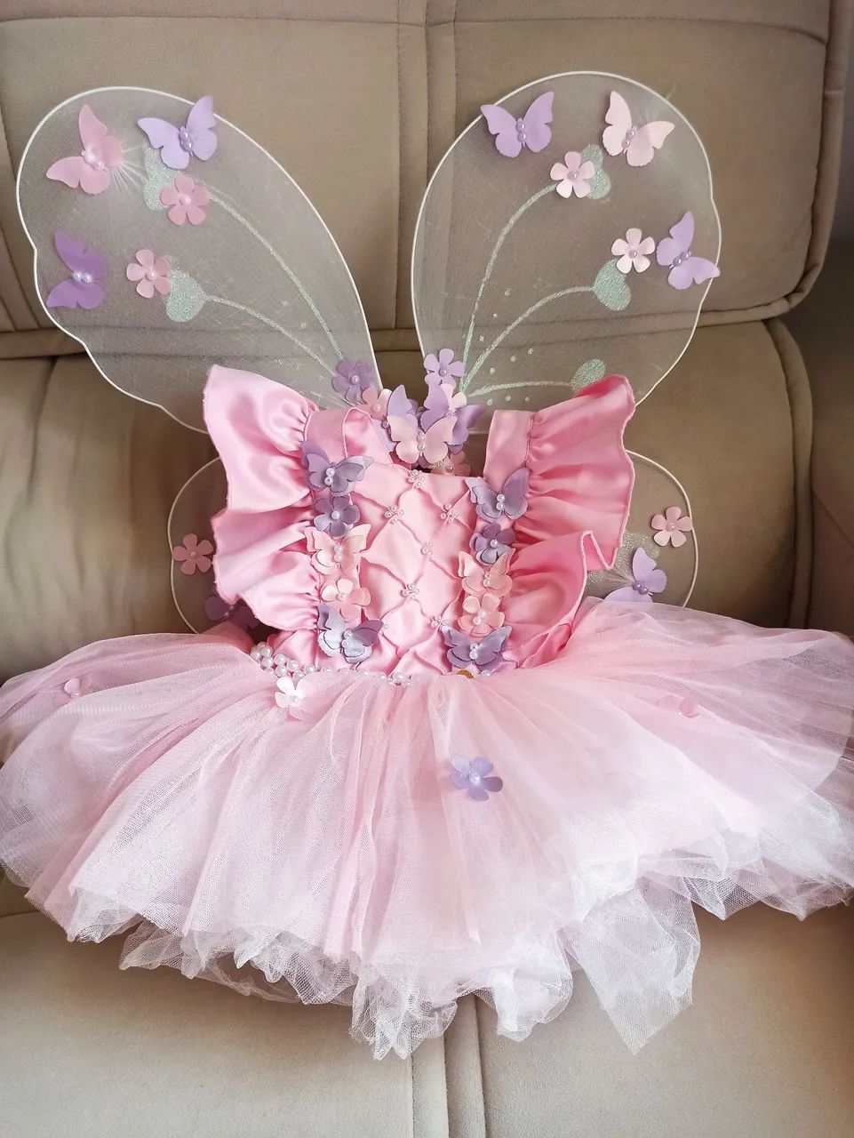 Vestido de Festa Jardim Encantado Borboleta com asas