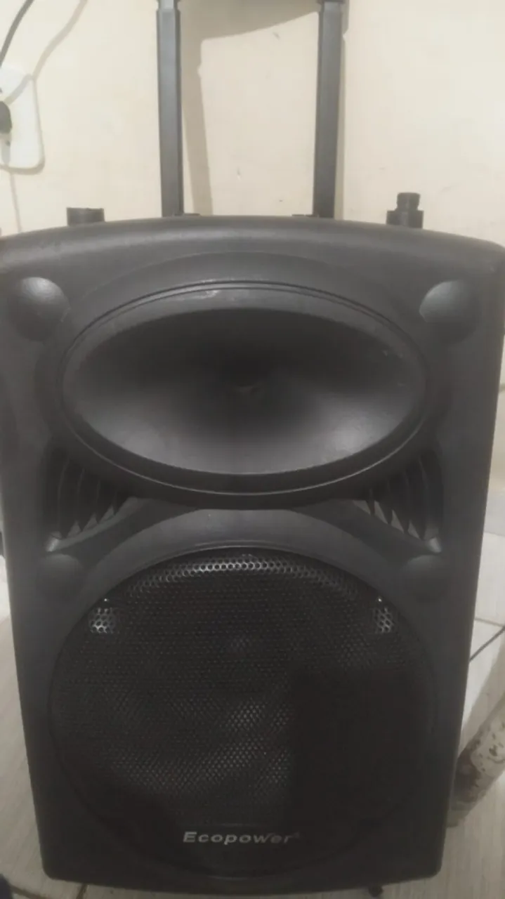 Caixa De Som Amplificada Ecopower 350w com alça e rodinhas