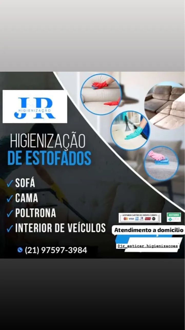 Higienização de estofados/ Lavagem a seco