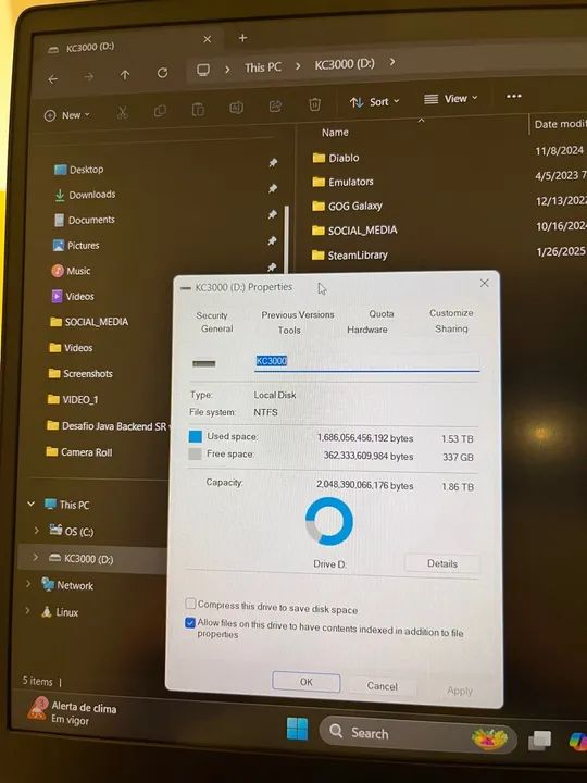 SSD Kingston KC3000 2TB - NVMe 7.000MB/s