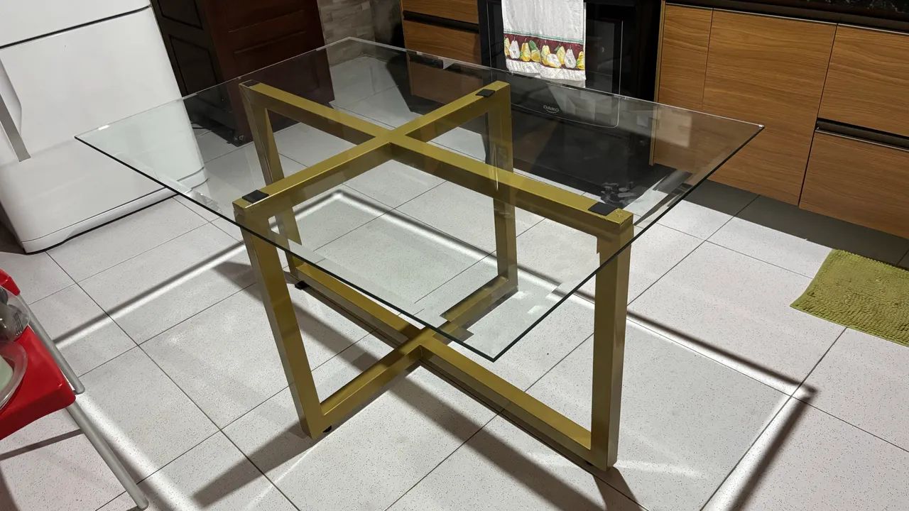Mesa de Vidro com base de Metalon   - Foto 2