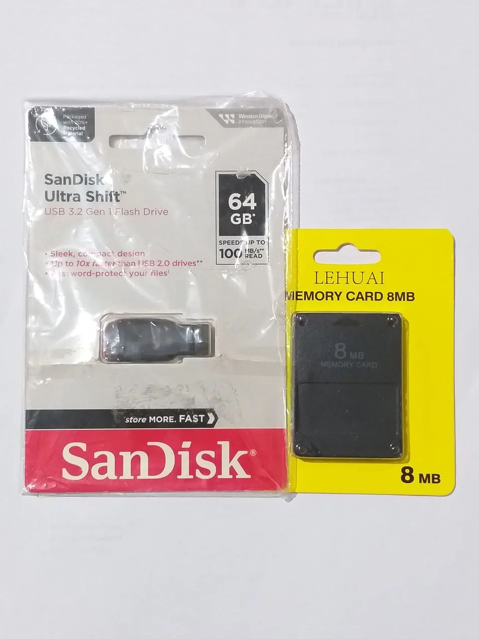 Cartão de memória e pen drive 