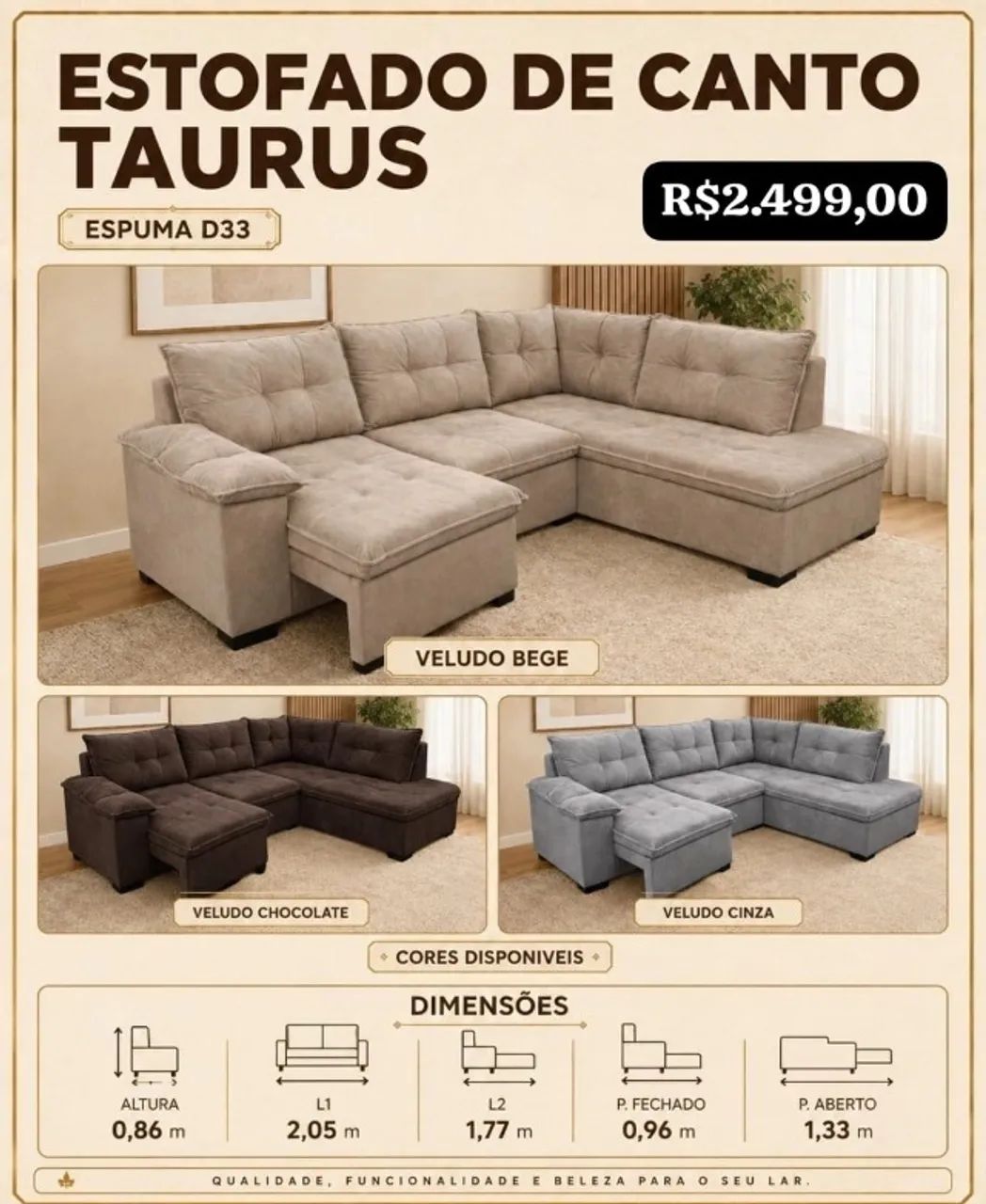 Sofá de Canto Taurus 